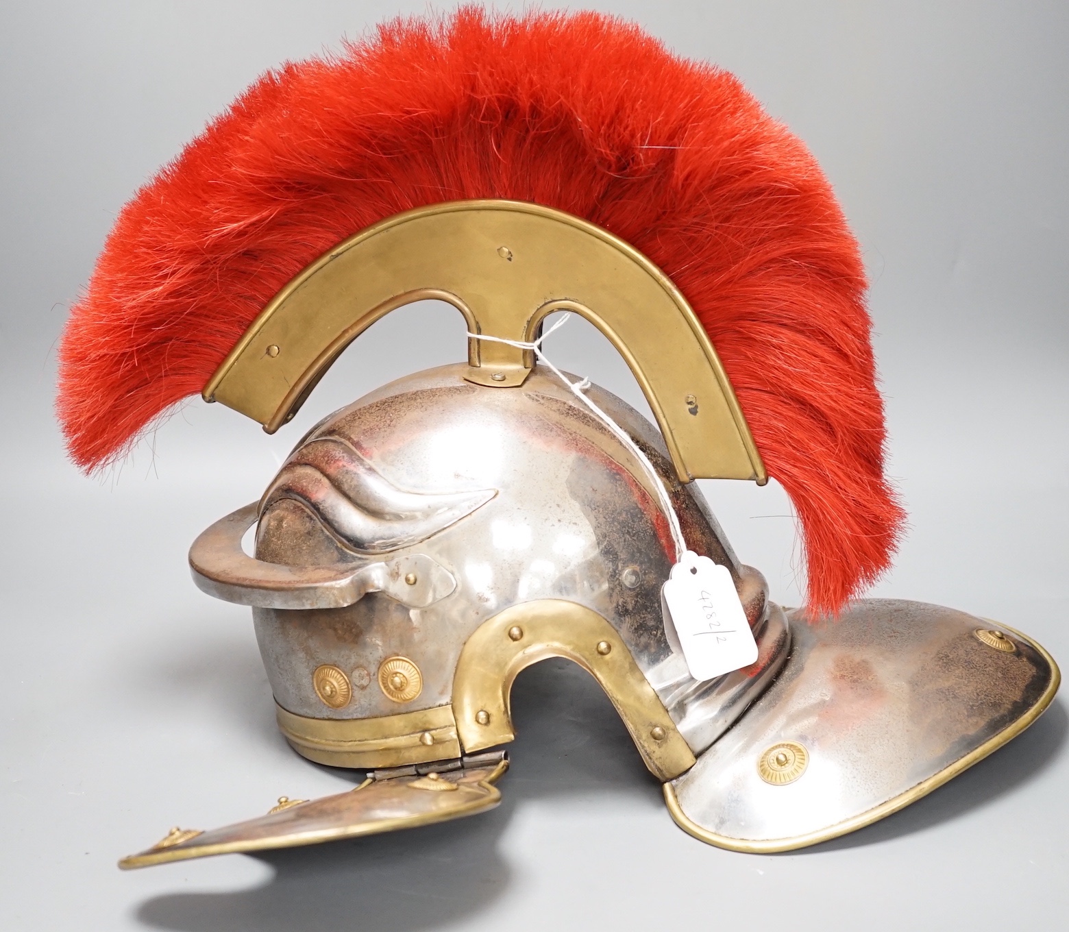 A reproduction Centurion helmet